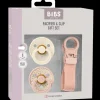 Colour Pacifier & Loop Clip Gift Set Latex Size 1 Blush*BIBS Sale