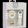 Colour Pacifier & Loop Clip Gift Set Latex Size 1 Ivory*BIBS New