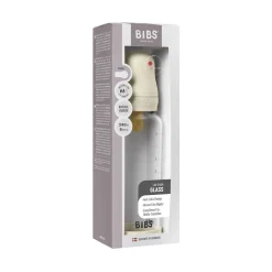 Ivory Glass Baby Flaske Round Latex Medium Flow*Bibs Sale