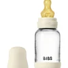 Ivory Glass Baby Flaske Round Latex Slow Flow*Bibs New