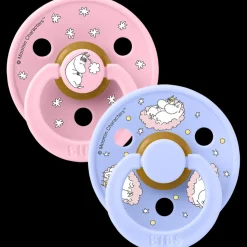 x Moomin Pacifier Colour 2 pack Dreaming Latex Size 2 Baby Pink mix*BIBS Sale
