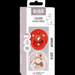 x Moomin Pacifier Colour 2 pack Dancing Latex Size 1 Candy Apple mix*BIBS Outlet