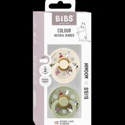 x Moomin Pacifier Colour 2 pack Friends Latex Size 2 Ivory mix*BIBS