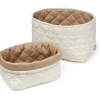 Quiltet Opbevaringskurv 2-pak Classic Stripes Camel*Cam Cam Copenhagen