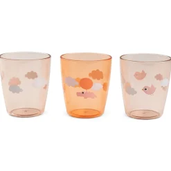 Done by Deer Yummi Mini Glas 3-pak Happy Clouds Papaya*DonebyDeer Online