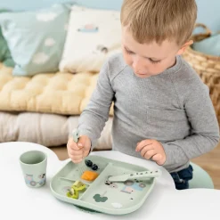 Green Foodie Spisesæt Med Sugekop Tiny Farm*DonebyDeer Hot