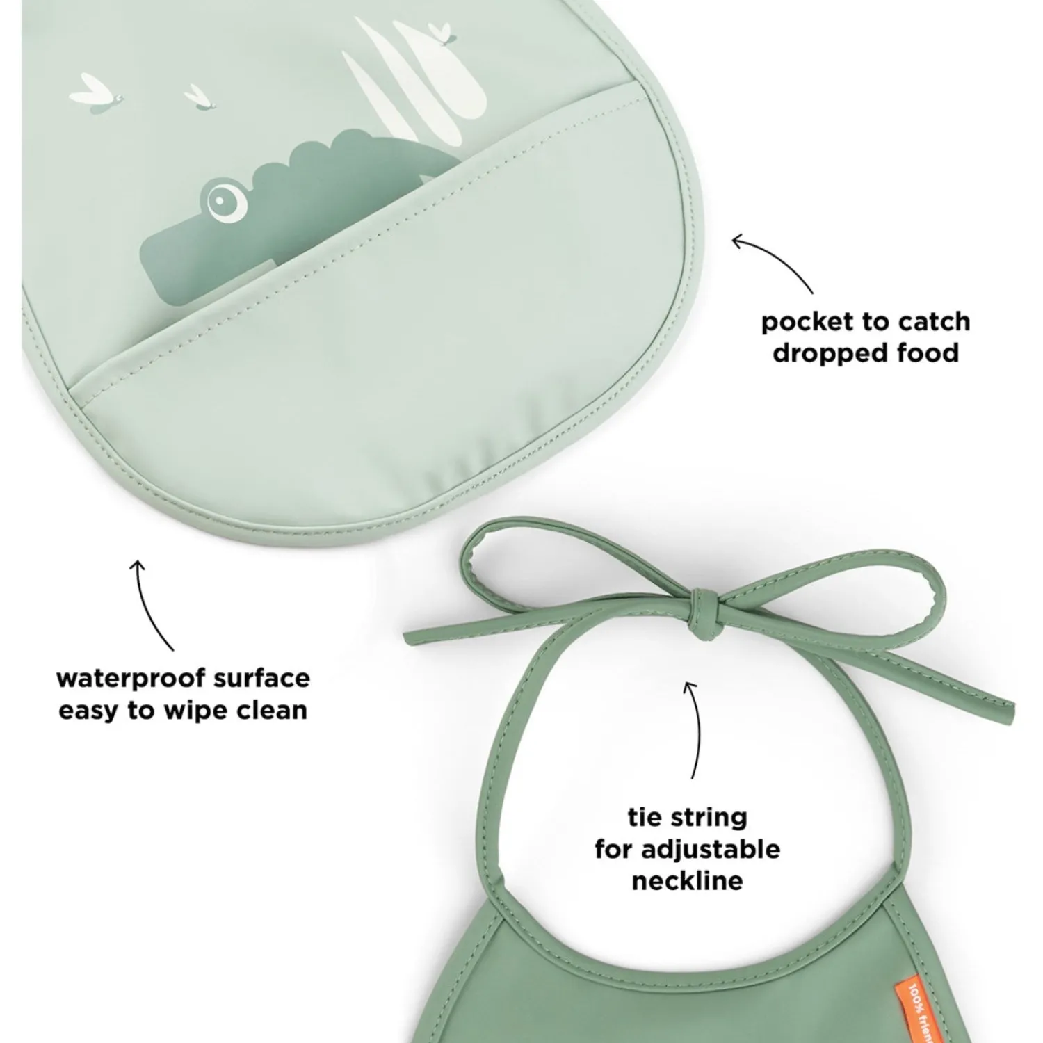 Mini Hagesmæk M/Lomme 2 Stk. Croco Grøn*DonebyDeer Sale