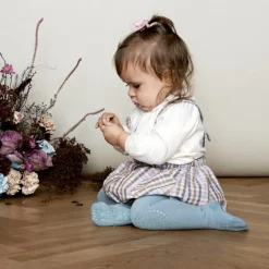 Dusty Blue Crawling Strømpebukser Organic Bomuld*Gobabygo Best