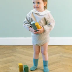 Dusty Blue Non-Slip Strømper Bambus*Gobabygo Hot