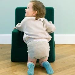 Dusty Blue Non-Slip Strømper Bambus*Gobabygo Hot