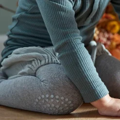 Grey Melange Crawling Strømpebukser Organic Bomuld*Gobabygo Clearance