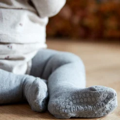 Grey Melange Crawling Strømpebukser Organic Bomuld*Gobabygo Clearance