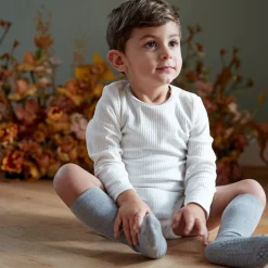 Grey Melange Non-Slip Strømper Bambus*Gobabygo Hot