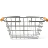 Metal Kurv Med Træhåndtag*Mamamemo Hot