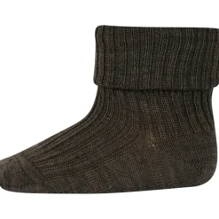 MP 589 Uld Rib Baby Strømper 351 Brown Melange*Mp Danmark Online