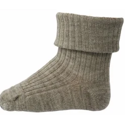 MP 589 Wool Socks Rib 202 Light Brown Melange*Mp Danmark Hot