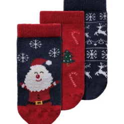 Dark Sapphire Jester Red Richristmas 3-pak Strømper*Name It Hot