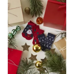 Dark Sapphire Jester Red Richristmas 3-pak Strømper*Name It Hot