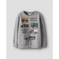 Grey Melange Nmmorson Tonka Nreg Sweat Bru Cplg*Name It Best
