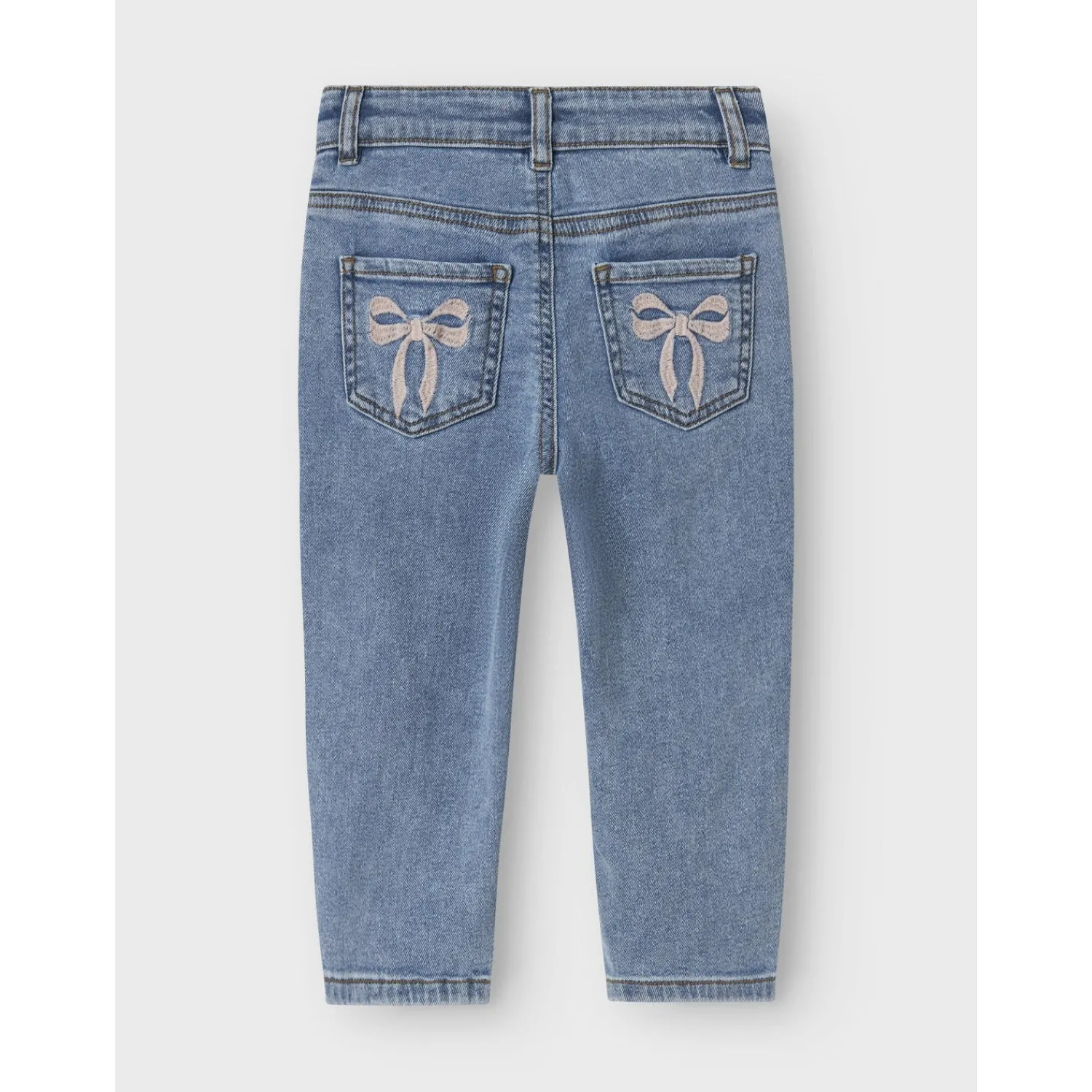 Medium Blue Denim Bow Embroidery Nmfbella Mom Emb Jeans 1224-Sm Noos*Name It Online