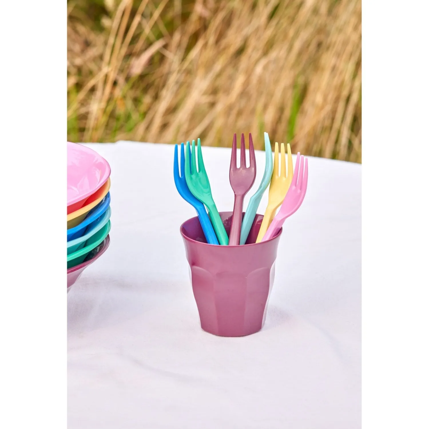 Melamine Cake Gafler I Asst. Show Your True Colors - Sæt Af 6*Rice