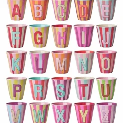 Pinkish Stripes Melamin Alfabet Kop*Rice Clearance