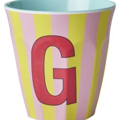 Pinkish Stripes Melamin Alfabet Kop*Rice Clearance