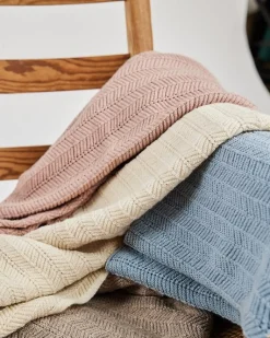 babytæppe - fish bone merino uld - off. White*Smallstuff Outlet