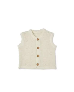 Vest, bouclé uld, off. white*Smallstuff Outlet