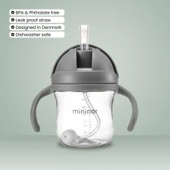 Sugerørskop Tritan 220ml Grå Sæl*Mininor New