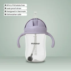 Sugerørskop Tritan 330ml lilla*Mininor Best