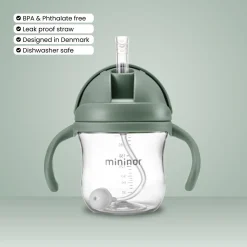 Sugerørskop Tritan 220ml Pilegrøn*Mininor