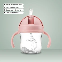 Sugerørskop Tritan 220ml Rose*Mininor Discount